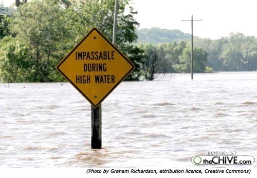 Hilarious silly sign: Impassable during high water!