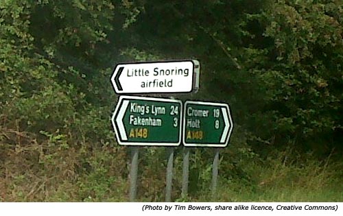 Hilarious funny signs: Little Snoring Airfield!