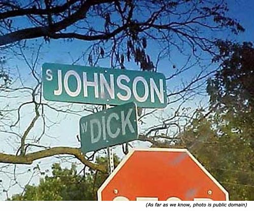 Funny street names: Johnson Street & Dick Way