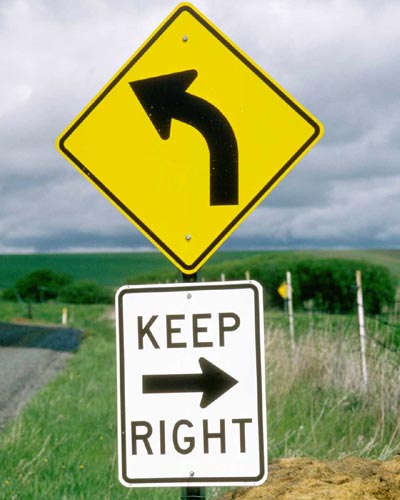 Funny street sign: Keep Right!