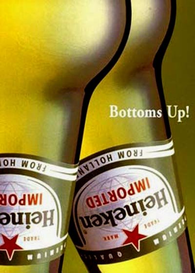 Heineken commercials - legs - bottoms up - beer ads
