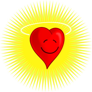 Happy shining love heart drawings
