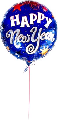 Happy New Year written on a blue Balloon