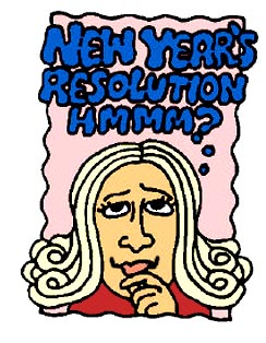 Woman thinking about her New Year Resolutions.