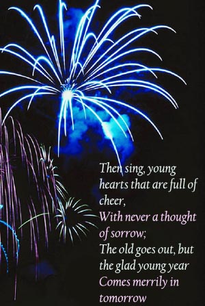 New Years Quotes by Emily Miller: Blue firework on black night sky.