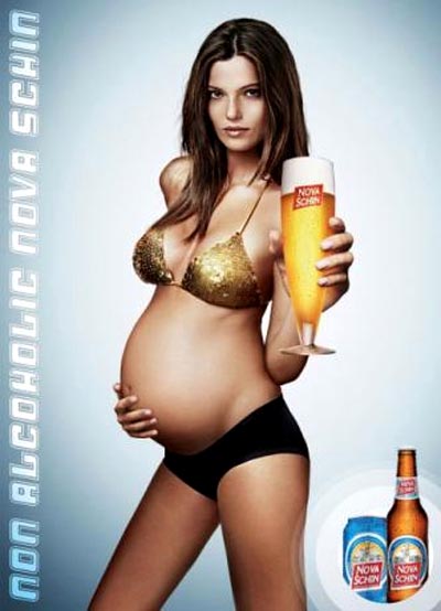 Nova Schin beer commercials - non-alcoholic, pregnant woman in bikini - great beer ads!