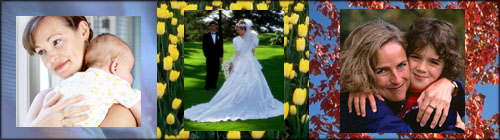 Example of illustrations and events to use in personalized photo books.