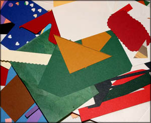 Scrapbooking materials for creating homemade photo books.
