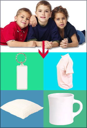 3 kids on a picture for a t shirt gift, a mug gift, a key chain gift or a cushion gift.