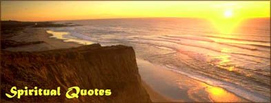 Spiritual quotes: early sunrise by the sea. Cliffs and calm waters.
