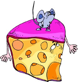 State slogans wisconsin: Funny drawing of cheese with arms and a cute little mouse.